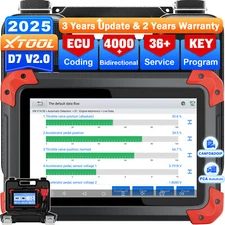2025 XTOOL D7 V2.0 Full System Diagnostic Bidirectional Scanner Key Programming