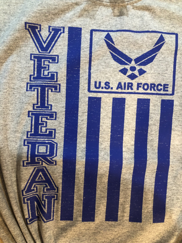 US Air Force veteran Military T-shirt With American Warrior Flag on Sleeve 112 - Picture 5 of 8