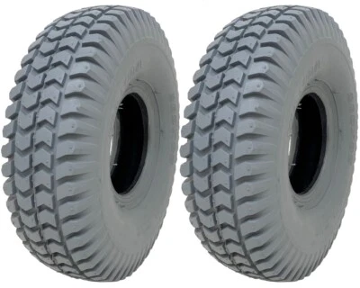 2 Brand new grey mobility scooter tyres 260 x 85 block tire 3.00-4 non marking