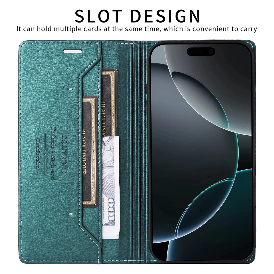 Leather Magnetic Wallet Cover Case For Redmi Note 14 13 12 11 Pro 14C 13C A3 12C - Image 2 of 4