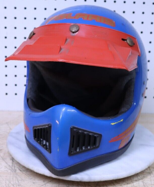 VINTAGE POLARIS ATV HELMET WITH VISOR FULL FACE 80s-90s SIZE XL