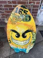 Vintage Aged Wooden Slim Lizard 28x19 Tiki Tribal Design Skimboard