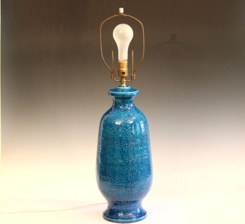 Big Bitossi Raymor Aldo Londi Vintage Italian Pottery Lamp Raymor Turquoise 30" - Picture 2 of 14