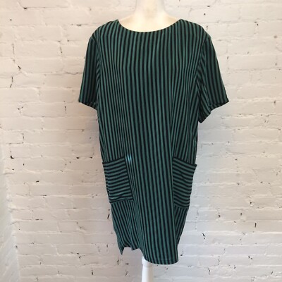 Gerard Darel silk mini shift dress green black stripe size 42 | eBay Gerard Darel silk mini shift dress green black stripe size 42 | eBay