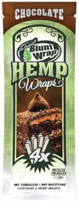 Original B Wrap Rolling Paper - Chocolate Flavor - 1 Pouch, 4 Per Pouch + Tips!