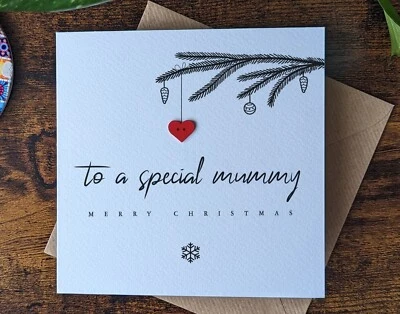 Christmas Card for MOTHER, To A Special Mummy Christmas Card, Personalised