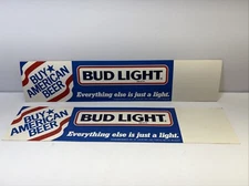Vintage BUD LIGHT Can Caddy / Bumper Sticker Unused Set Of Two