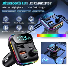 USB Car Adapter FM Transmitter Bluetooth AUX Radio Handsfree MP3 Music Player
