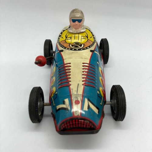1950's Mega Rare Estrela F1 Racing/Race Car Lever Action Litho Tin Toy Brazil - Picture 2 of 6