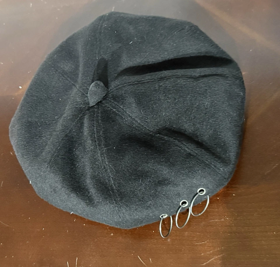 Vintage 1960's Black Union Made Beret Hat Size M - Image 2 of 4