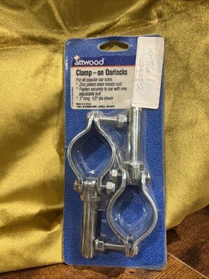 New Clamp-on Oarlocks Attwood Marine 9146-3 Zinc Plated Steel Shank 1/2'' OEM NOS