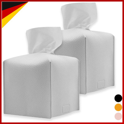 Kosmetiktücherbox 2 Stück Nachfüllbar Quadratisch 13x13x13cm Weiß für Büro Auto
