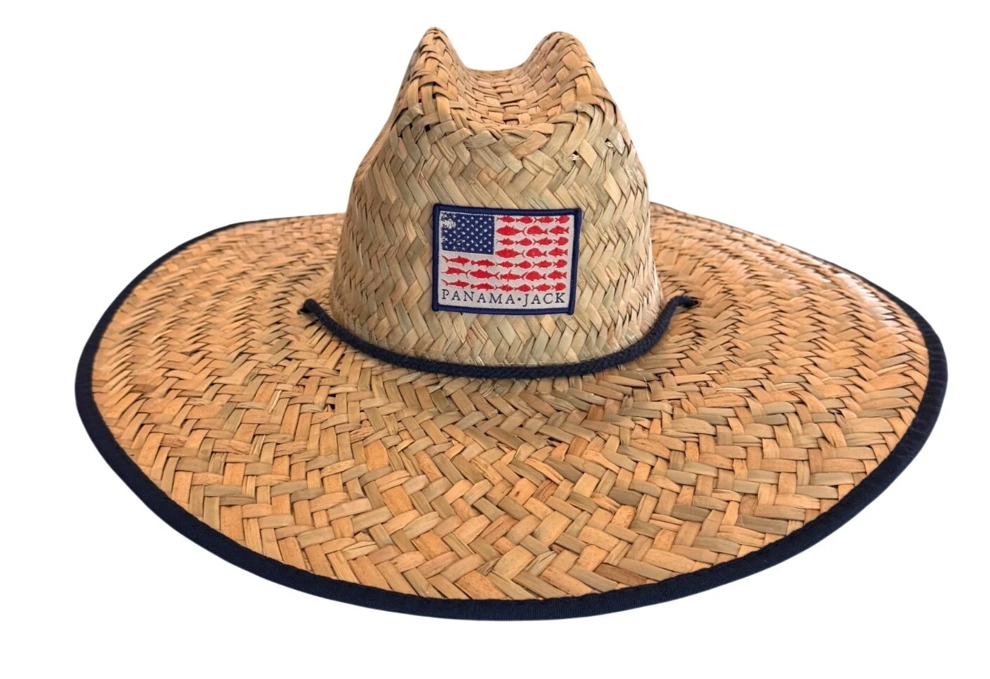 Panama Jack Straw Sun Hat Fish Flag Lifeguard Chin Cord 5 1/4 Big Brim Size L/XL
Opens in a new wind