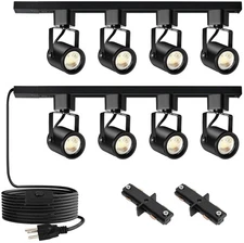 Plug in Track Lighting with Power Cord, 8-Light GU10 Track Lighting Kit with ...