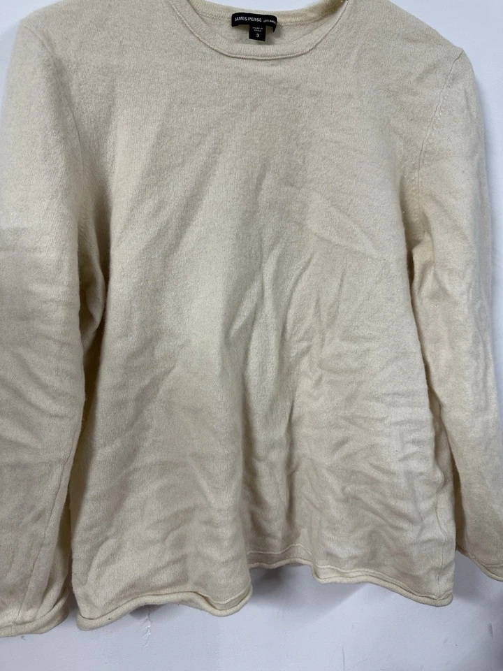 James Perse Womens Long Sleeve Crew Neck Cashmere Knit Sweater Yellow Size 3 - Image 3 of 4
