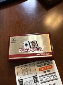 Nintendo Game & Watch Black Jack BJ-60 Vintage Handheld 1985 Works w/ Manual