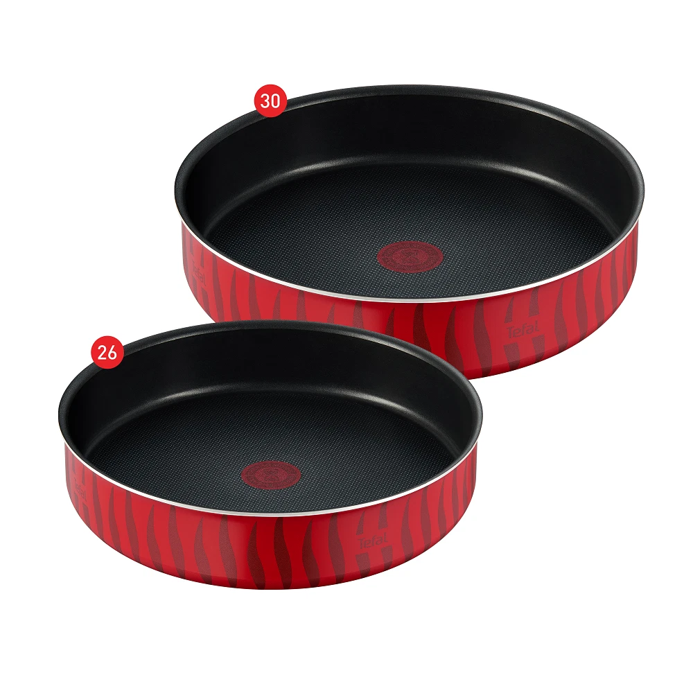 Tefal tempo flame round oven tray size 26,30 cm, red Coated In France Non Stick