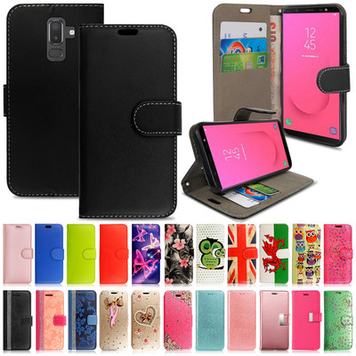 Leder Flip Case für Samsung Galaxy J3 J5 J4+ J6+ J7 J8 2018 Wallet Handy Hülle