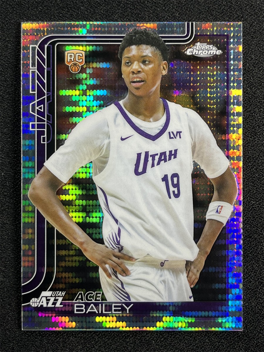 2025-26 Topps Chrome Basketball Ace Bailey #255 Pulsar Refractor Rookie RC Jazz