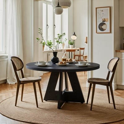 Tribesigns Round Dining Table for 4 People,47-Inch Kitchen Table for Dining Room