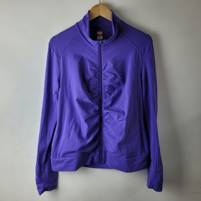 Lucy Women Size XL Purple Active Full Zip Sport Top Jumper Casual Hike Walk Gym