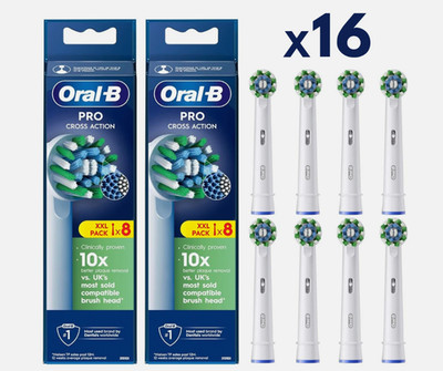 Neu Oral-B Pro CrossAction ORIGINAL Aufsteckbürsten Weiss   16 Stück DE