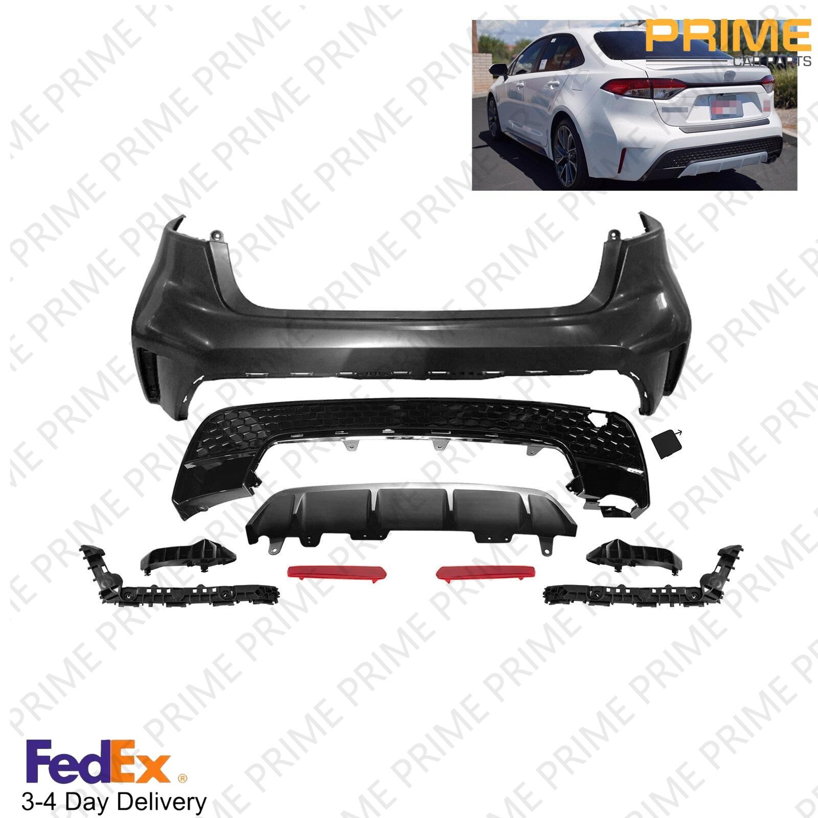 For 2020-2022 Toyota Corolla SE XSE 2.0L Rear Upper & Lower Bumper Cover Kit
