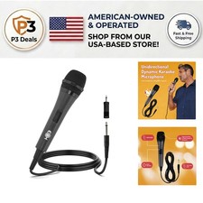 Unidirectional Dynamic Karaoke Microphone   10.5ft Cord, Mute Function, Black