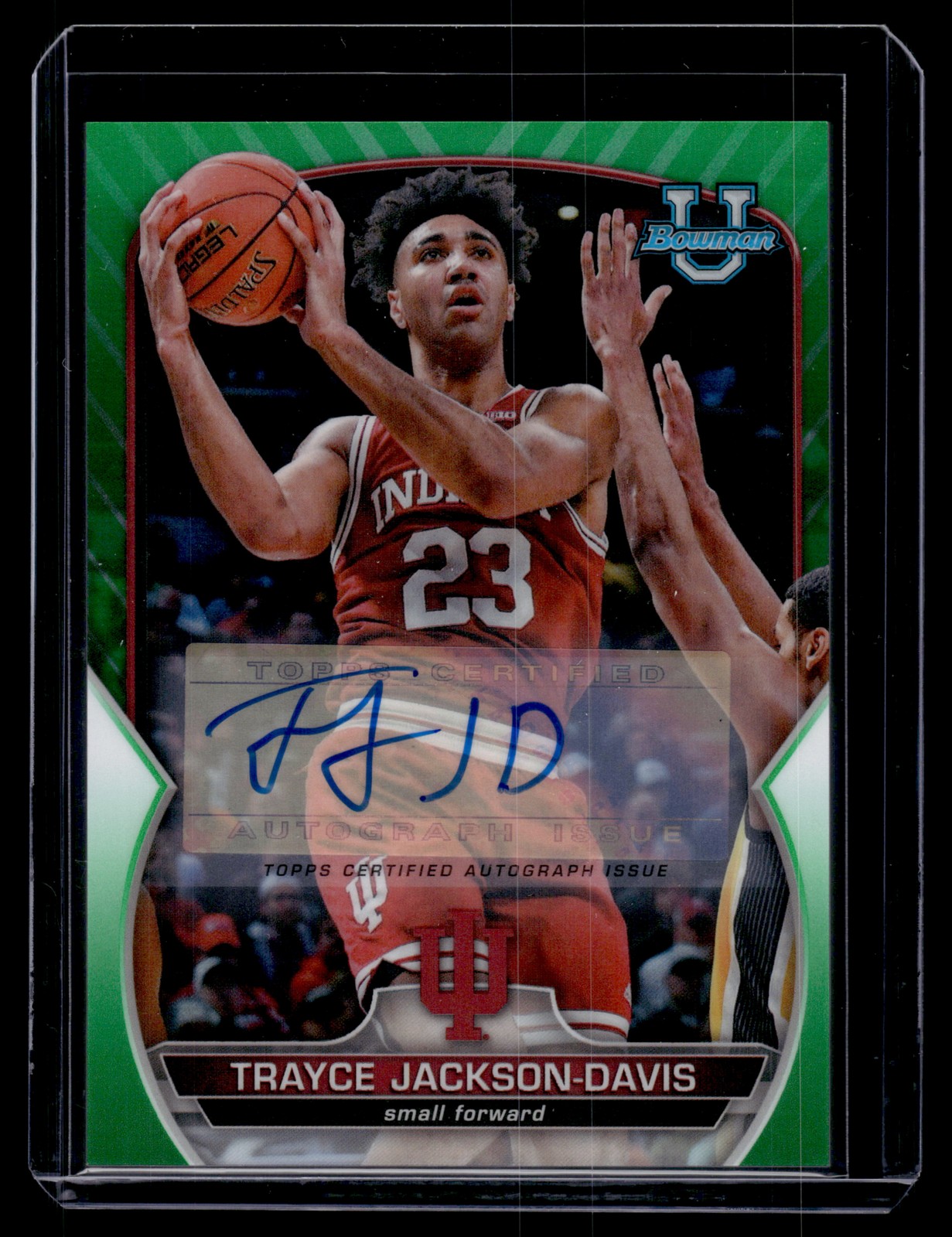 Trayce Jackson-Davis 2022-23 Bowman U Chrome Green Refractor Auto Card /99 #42