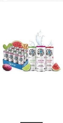 Caliwater 12 Pk Organic Cactus Water  Variety Pack Ginger Lime Prickly Pear
