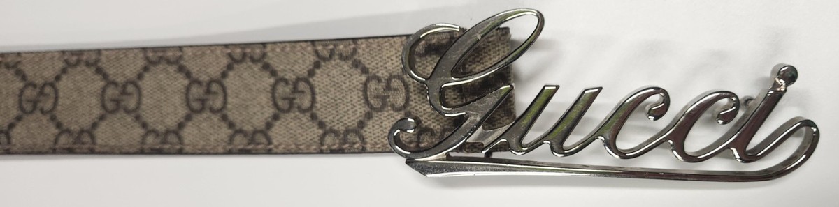 Vintage Gucci GG Logo Buckle Leather Belt - Replacement Strap - Auth Buckle 42” Authentic Gucci Black Leather Silver Interlocking G Buckle  main image 2