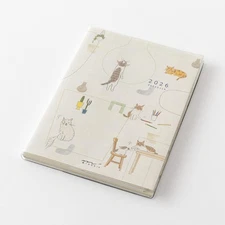 Midori 2026 B6 Weekly Pocket Diary Cat Illustration Planner Japanese Design