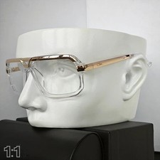 Cazal Glasses Clear Lens Clear Golden Frame Women Men Eyewear With Case