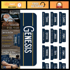 Bible Tabs for Men - 66 Peel-and-Stick Large Print Laminated - Bible Study Suppl