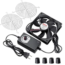 Wathai 120mm x 25mm AC Powered Computer Fan with AC Plug 110V 120V 220V 240V Var