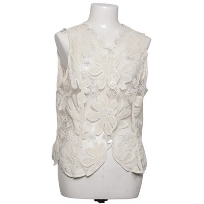 Anewsta, Weste, Größe: 44, Beige, Polyester, Blumen, Spitze, Damen #CEd
