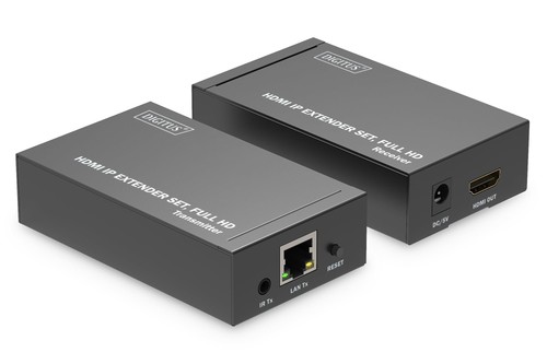 DIGITUS HDMI IP Extender Set, Full HD (1080p/60Hz), 120 m Range, Black - 第 1/8 張圖片