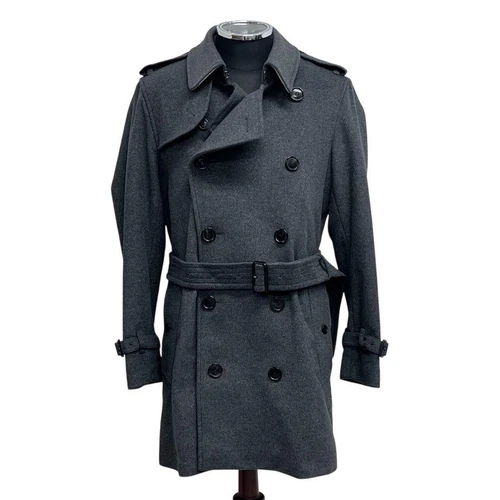 Trench coat uomo BURBERRY grigio misto lana cashmere taglia 44 autentico da J