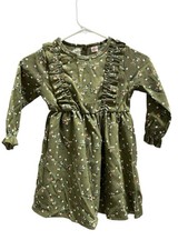 3-4yr Girls Green Flower Dress Sun Dress Cute Spring Style