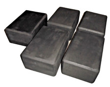 5 Yoga Blocks Black Supportive Foam Soft Non-Slip Surface 5 3/4 in x 9 in USED