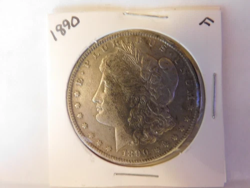 1890 Morgan Silver Dollar, 90% Silver, Fine, Philadelphia Mint