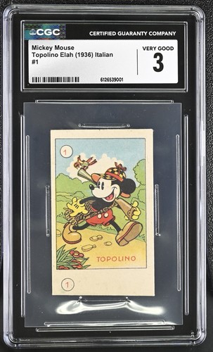 1936 Elah Topolino #1 CGC 3 Mickey Mouse Walt Disney POP 1, RARE BACK
