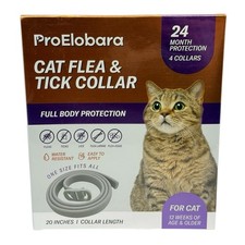 ProElobara Cat Flea Tick Prevention Collar - 4 Pack, 24 Month Protection