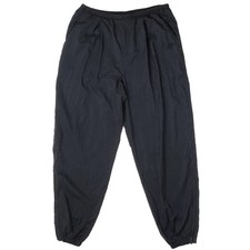 VINTAGE NIKE CLASSIC SWOOSH BLACK NYLON TRACK PANTS LATE 1980S SIZE XL