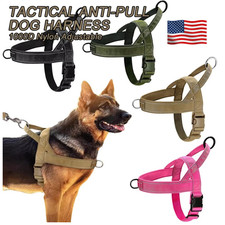 Tactical Dog Harness No Pull 1000D Nylon Large Dogs Handle Reflective Vest
