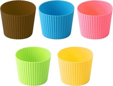 5pcs Assorted Colors Heat-resistant Silicone Nonslip Coffee Cup Sleeve,Resistant