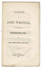 Address of John Whipple to the people of Rhode Island on the approaching 1st ed
