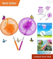 2 Pack Telescopic Butterfly Nets - Fun Nature Exploration for Kids Outdoors
