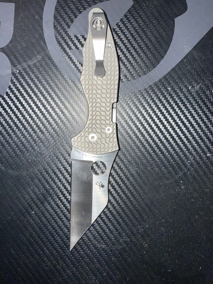 Spyderco Yojimbo 2 Cruwear. RSD Titanium Critter Scales, LynchNW Deepcarry Clip - Image 2 of 4