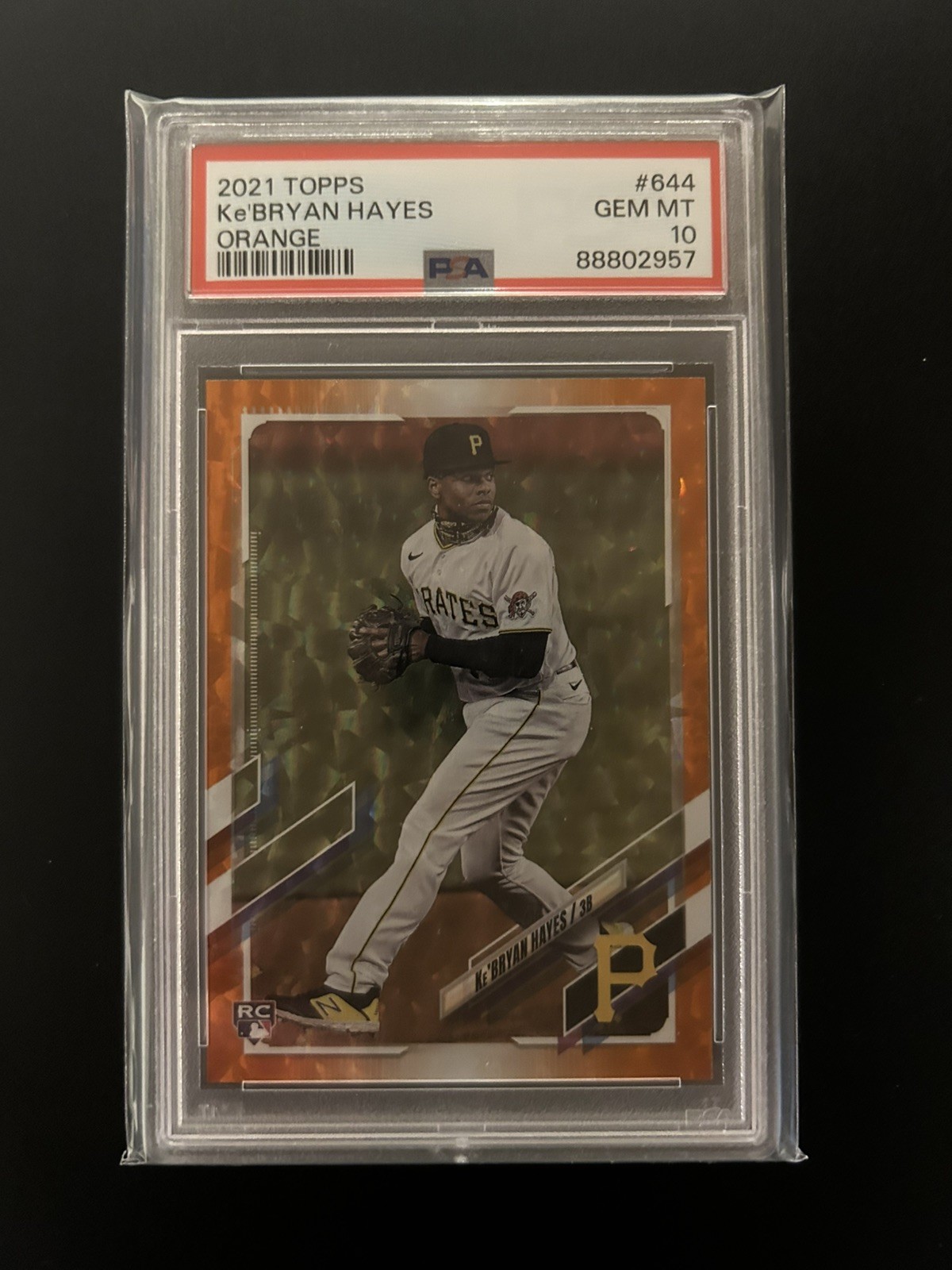 2021 Topps Series 2 Ke'Bryan Hayes Orange Foil Rookie Card /299 #644 PSA 10 Reds